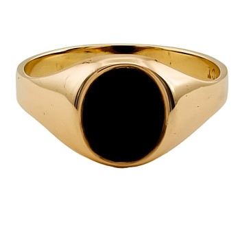 9ct Gold Onyx Signet Ring size N